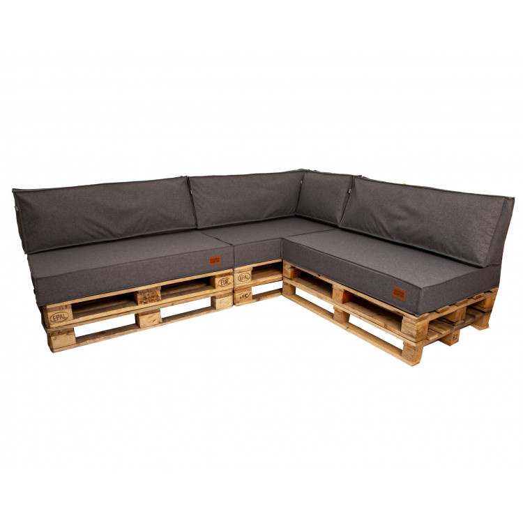 Paletové sedenie Golden Garden GG05 - Podsedáky a Vankúše 3ks × 120/80/15 + 3ks x 120cm/40cm/15cm + 1ks 60/40/15 - tmavá melanž 1